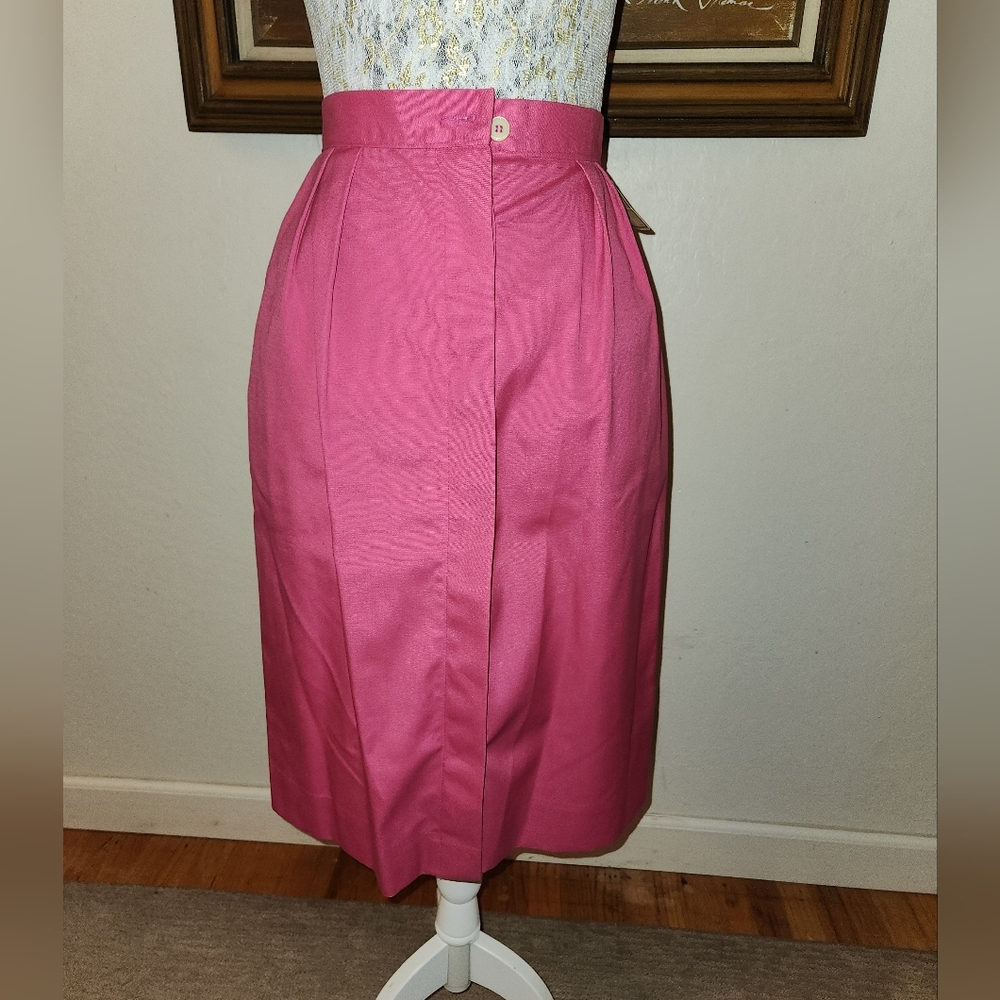 1950s NOS Dark Pink Button Skirt by Bayberry Hill Classics